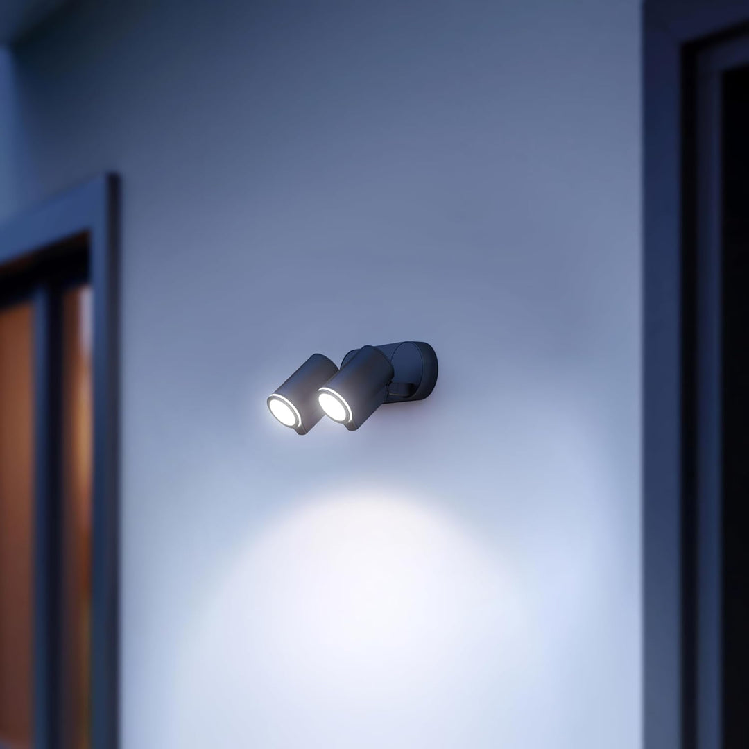 Steinel LED-Strahler Spot DUO SC anthrazit, mit 90° Bewegungsmelder, vernetzbar, per App bedienbar,