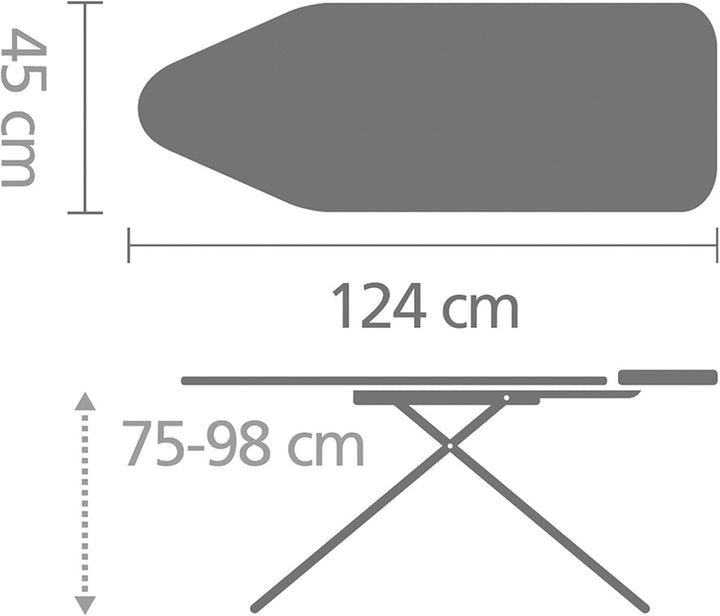 Brabantia - Bügelbrett C - für Dampferzeuger - XL-Dampfbügelbrett - Extra grosser Metallständer - Hö