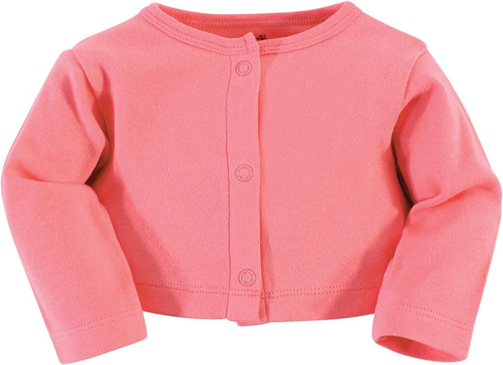 Touched by Nature Mädchen Kleid und Strickjacke aus Bio-Baumwolle Lässiges Kleid 3-6 Monate Koralle