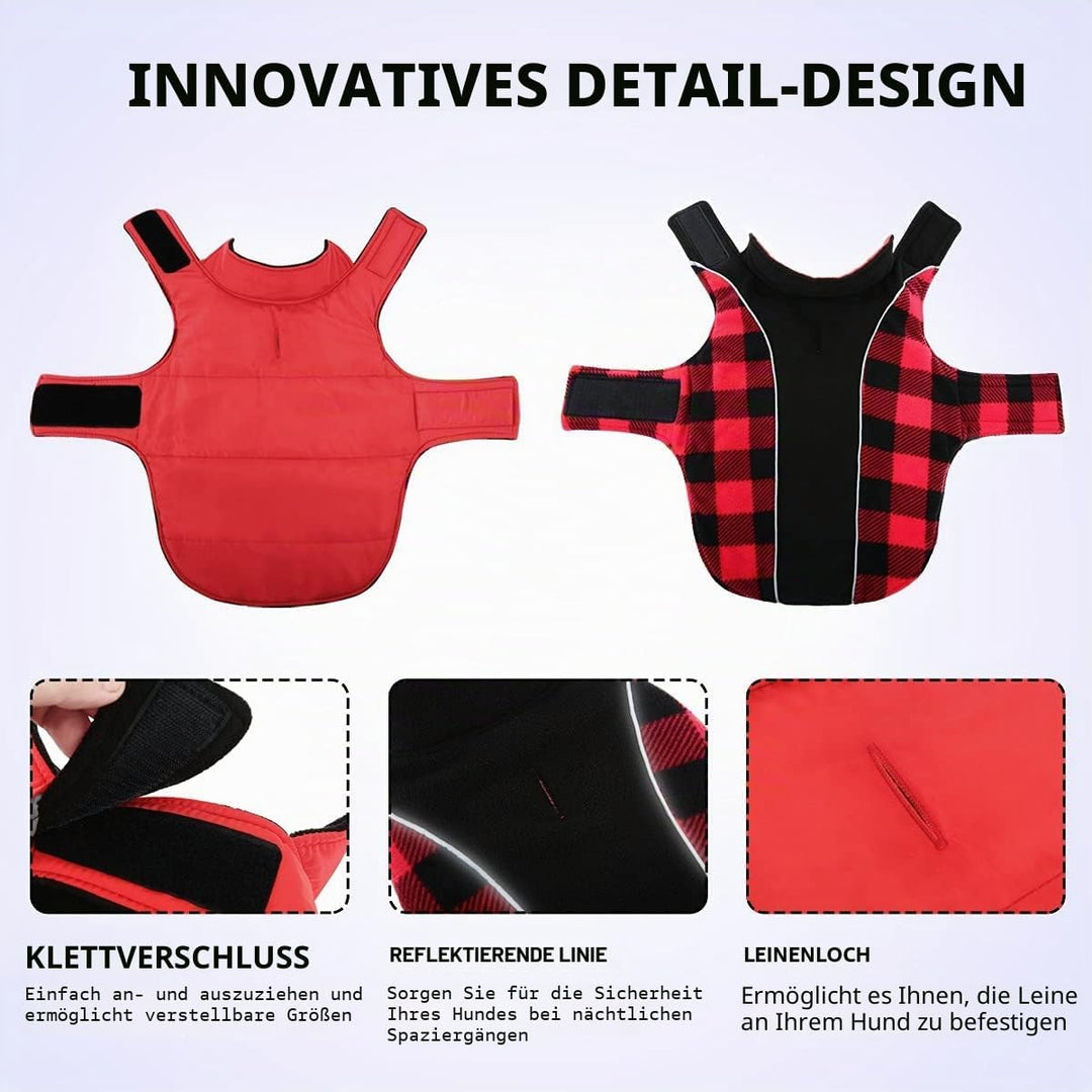 Warme Hundemantel Winter, Hundemantel mit Bauchschutz, Wintermantel für Hunde mit Reflektierend, Wen