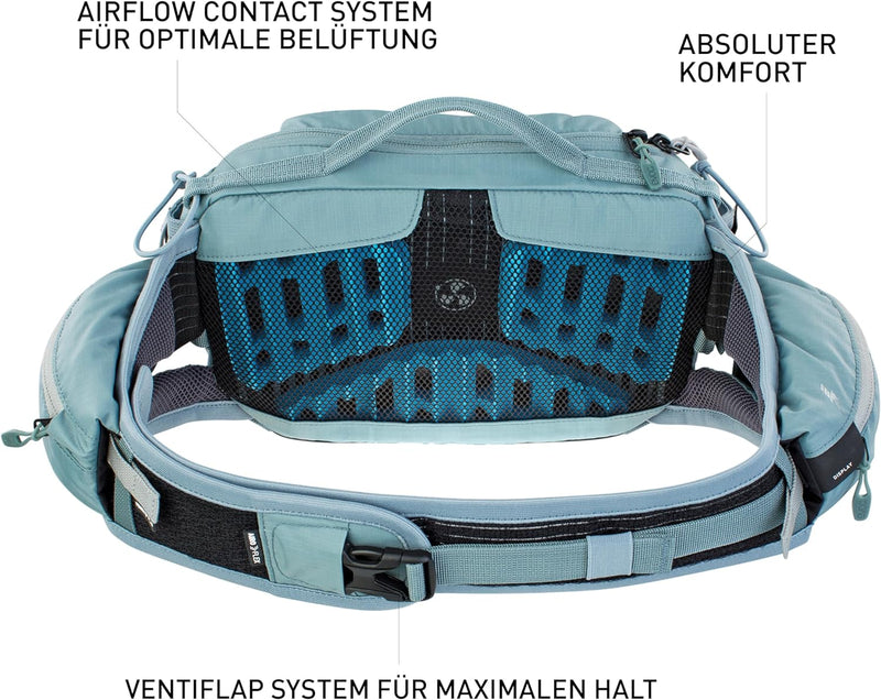 EVOC HIP PACK PRO E-RIDE 3 Hüfttasche Bauchtasche für E-Bike-Touren & Trails (3L Fassungsvermögen, A