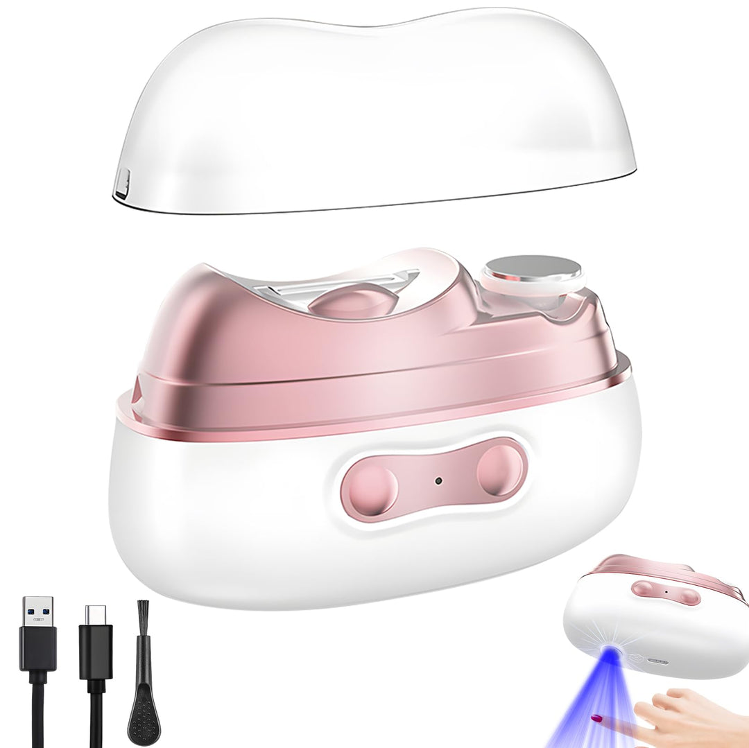Elektrischer Nagelknipser,4-in-1-Nagelknipser Elektrisch mit Polieren und UV Einbrennlampe,Elektrisc