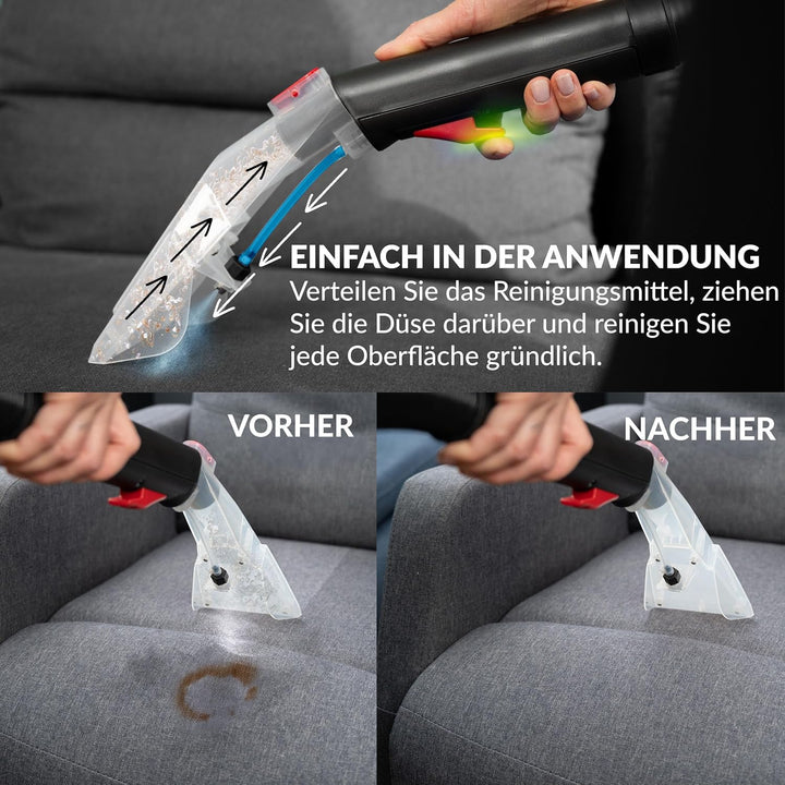 LEHMANN Waschsauger mit 20L-Behälter - 1600W - Polsterreiniger Gerät mit HEPA-Filter - 4,3L Reinigun