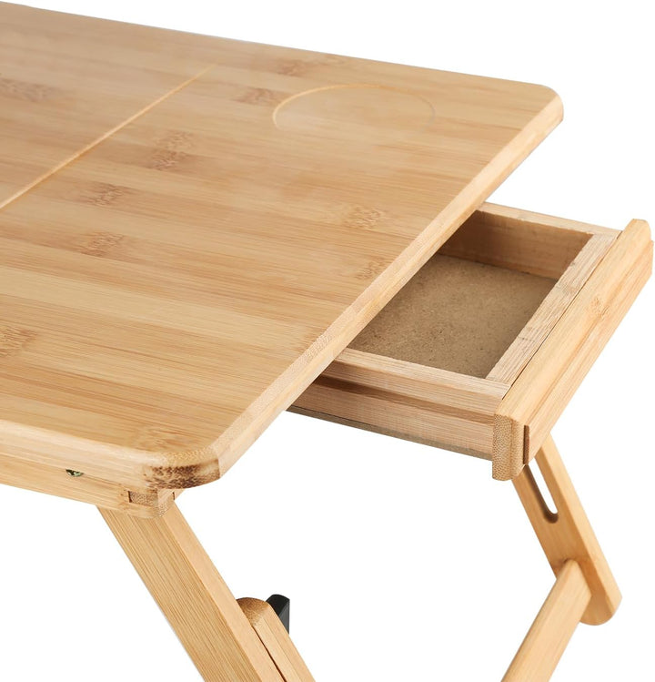 Lapdesk Laptop-Tablett aus Bambus, verstellbarer Winkel, höhenverstellbar, zusammenklappbar (DW38154