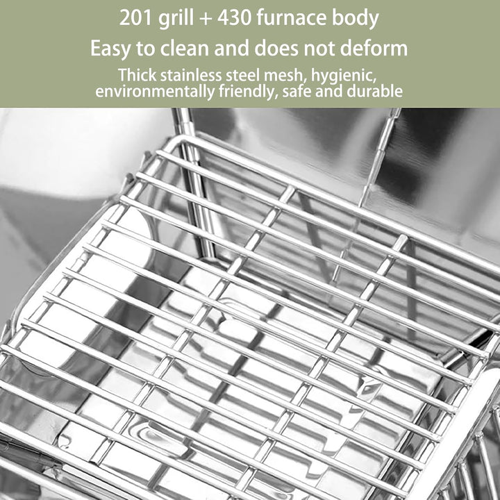 Faltbarer Lagerfeuer-Grill, Camping-Feuerstelle mit Tragetasche, Faltbar BBQ Feuerstelle Grill für C