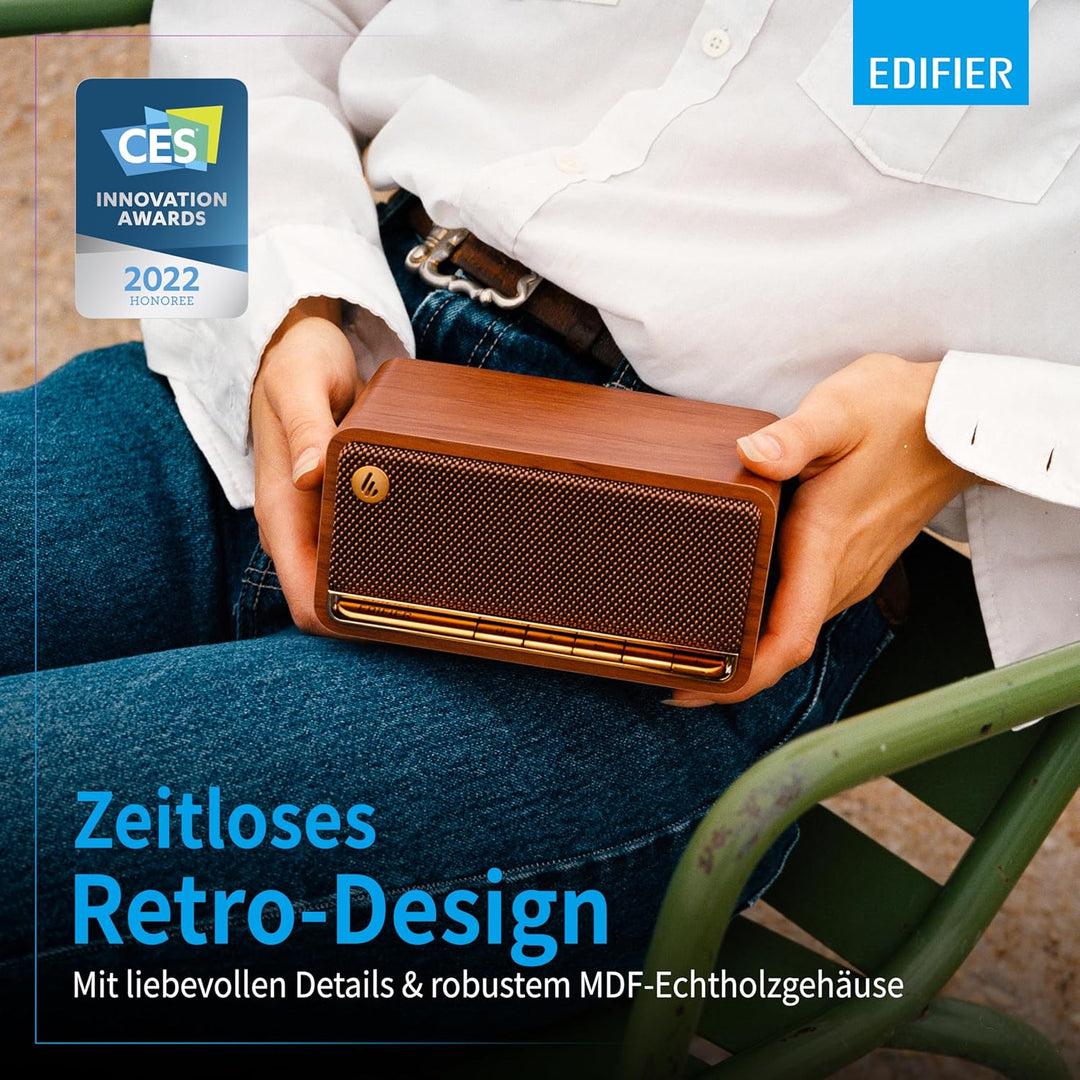Edifier MP230 - Tragbarer Bluetooth-Lautsprecher im Retro-Design, kabellos. Wiedergabe über Bluetoot