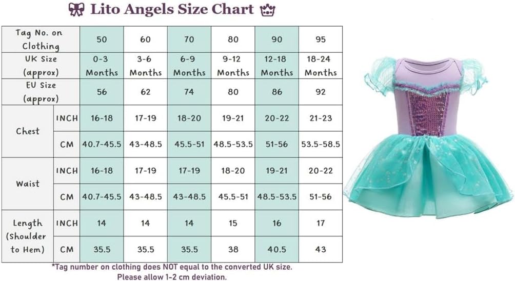 Lito Angels Minnie Mouse Kleid mit Stirnband für Baby Mädchen, Strampler Kostüm Verkleidung, Grösse