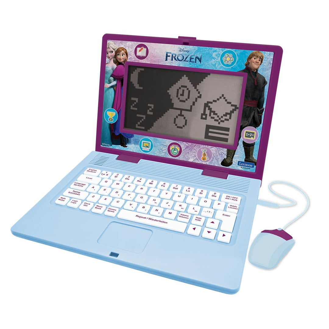 Lexibook, Die Eiskönigin, Zweisprachiger und pädagogischer Laptop Deutsch/Englisch, Spielzeug für Ki