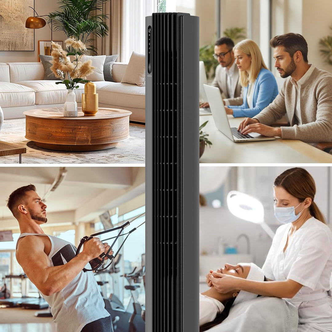 Turmventilator 110 cm PURE Plasma Ionisierung 12 Geschwindigkeiten 30W Timer 12h Standventilator seh