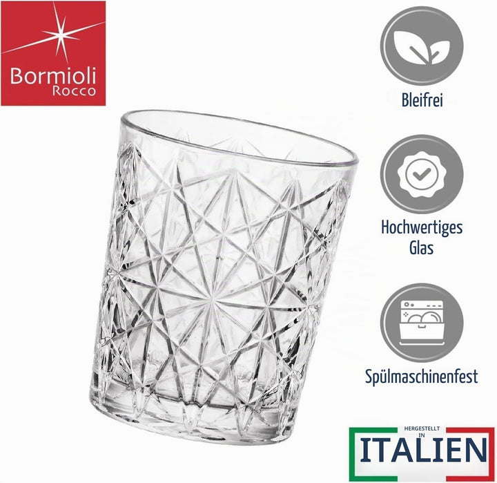 Bormioli Rocco 666224 Lounge Whiskyglas, 390ml, Glas, transparent 6 Stück (1er Pack) Transparent, 6