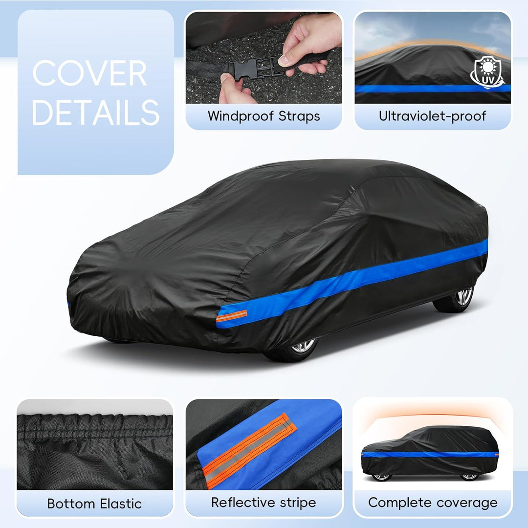 Autoabdeckung Wasserdicht Atmungsaktiv,Auto-Abdeckplane für Vollgarage,Regen,Sonne,Staub und UV-Schu