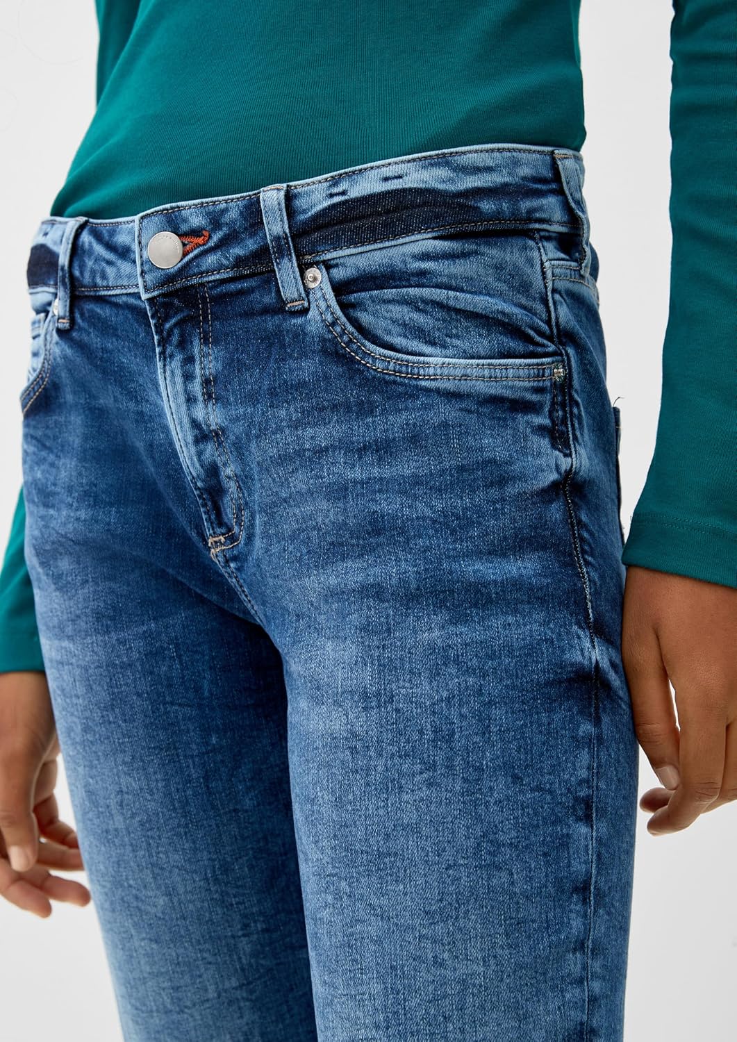 QS Damen Jeans, Fit: Catie Slim Leg 34W / 36L Blau, 34W / 36L Blau
