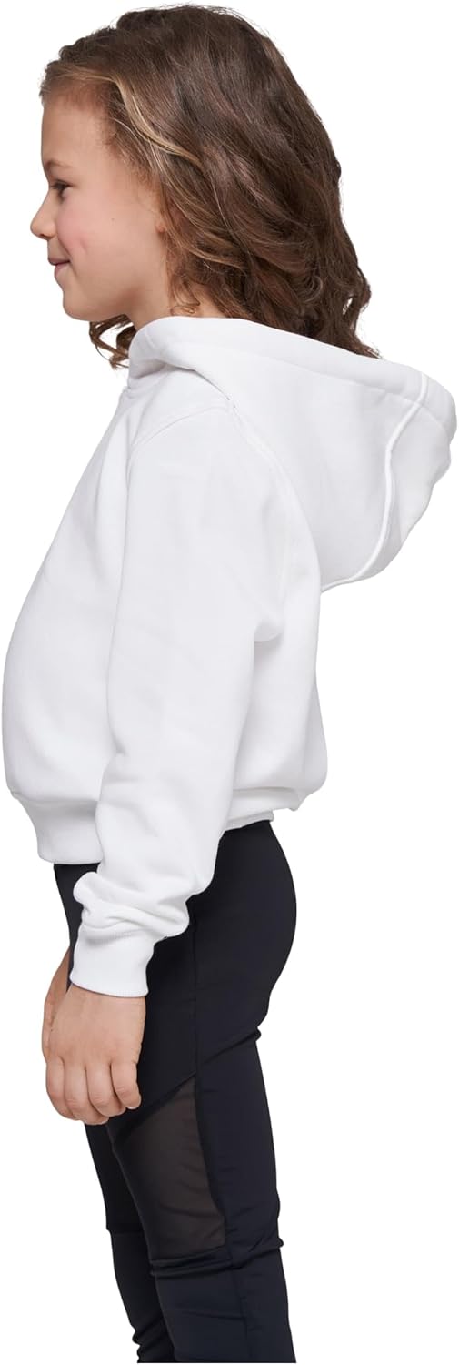 Build Your Brand Mädchen By113-girls Cropped Sweat Hoody Hooded Sweatshirt (1er Pack) 110 Weiss, 110