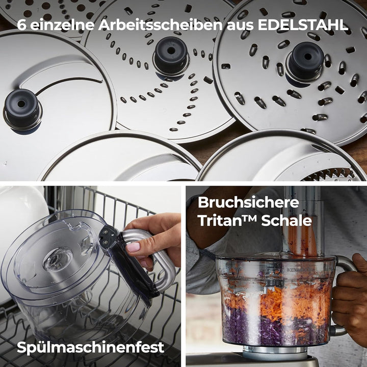 Kenwood KAH647PL Multi-Zerkleinerer (grob und fein, schneiden, raspeln, reiben, Küchenmaschinen-Zube