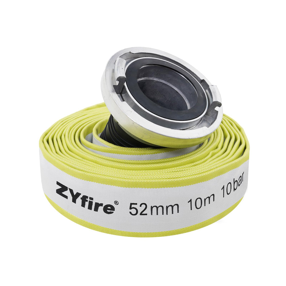 ZYfire Feuerwehrschlauch 52mm x 10m | 2 Zoll Feuerschlauch mit C-Storz Kupplung | flexibler Wassersc