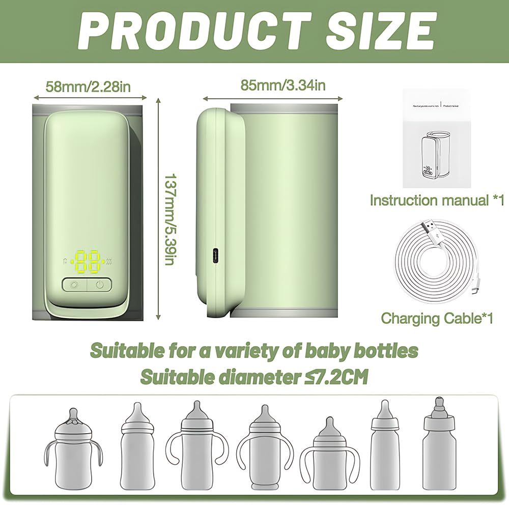 Flaschenwärmer Baby Unterwegs, HOVCEH Tragbarer Flaschenwärmer Baby, 8000mAh Dämmung Portable Bottle