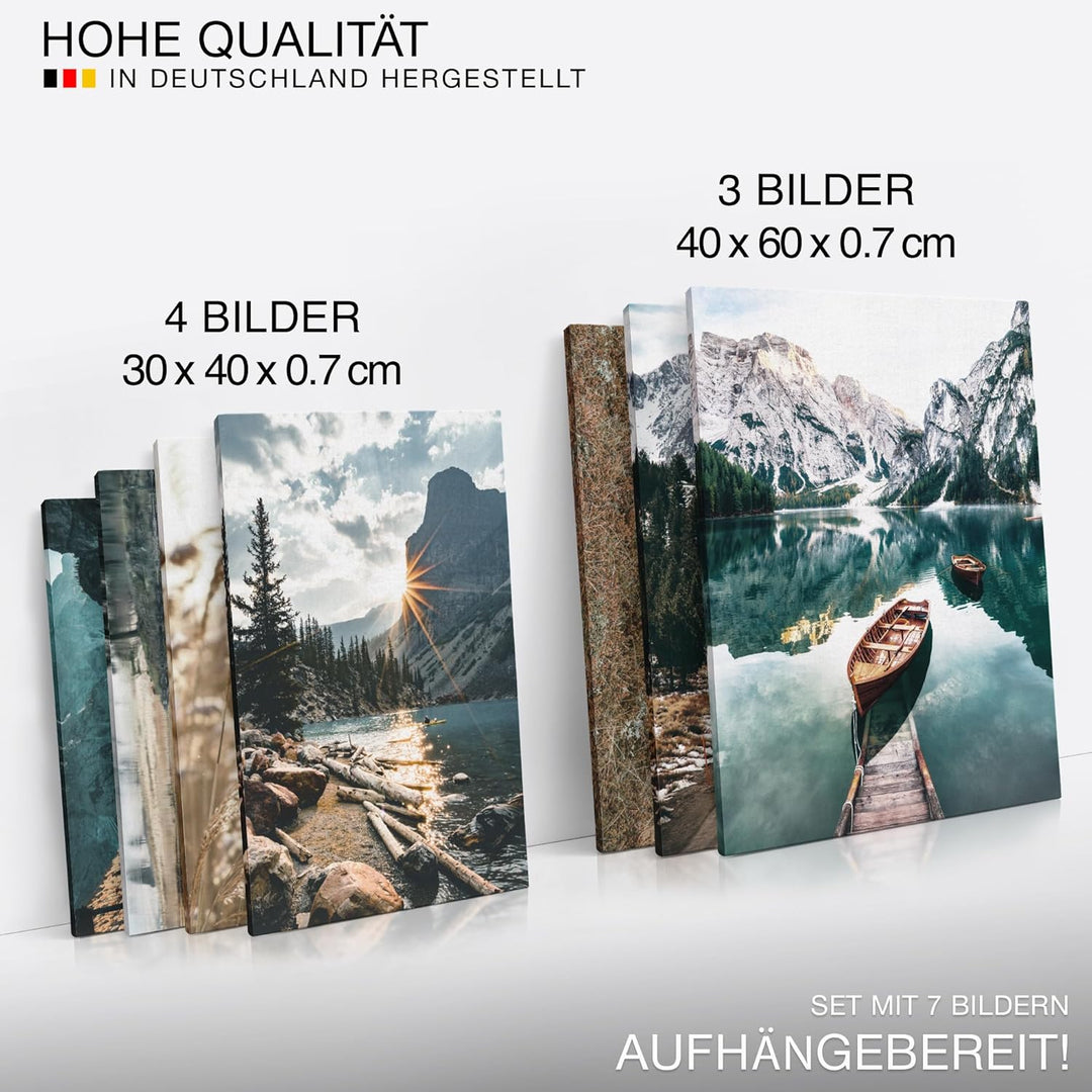 Novart Wandbilder See Berge Landschaft - KOMPLETT AUFHÄNGFERTIG - Natur Wohnzimmer Schlafzimmer - 7