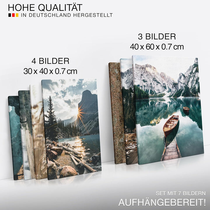 Novart Wandbilder See Berge Landschaft - KOMPLETT AUFHÄNGFERTIG - Natur Wohnzimmer Schlafzimmer - 7