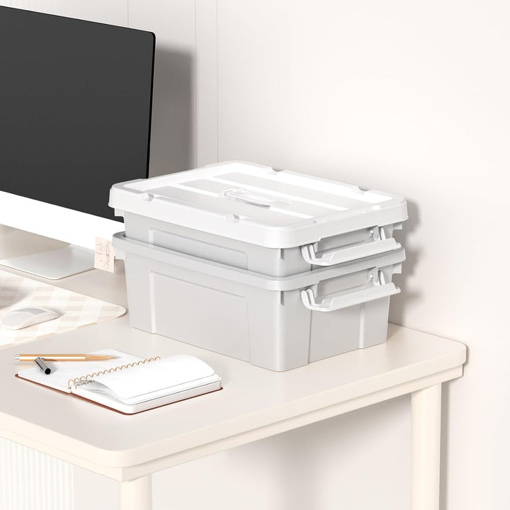 Cetomo 15 l x 6 Kunststoff-Aufbewahrungsbox, Tragetasche, Organisationsbehälter mit robustem Deckel
