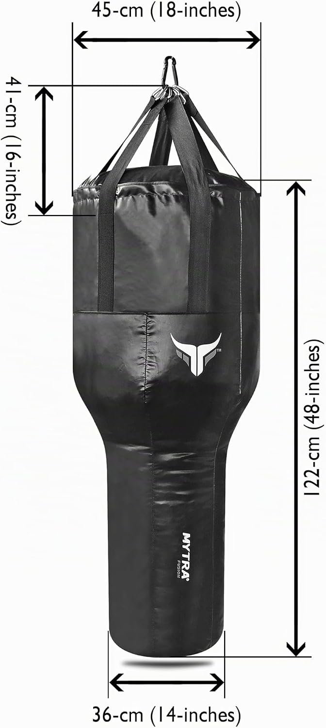 Mytra Fusion Schwarzer Boxsack für Boxen, MMA, Kickboxen und Kampfsport, 1,2 m