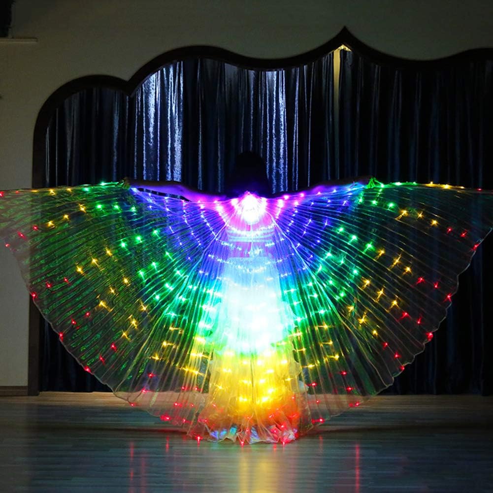 LAMF LED-Bauchtanz-Flügel mit Teleskopstab, leuchtende Schmetterlingsflügel, leuchtendes Performance