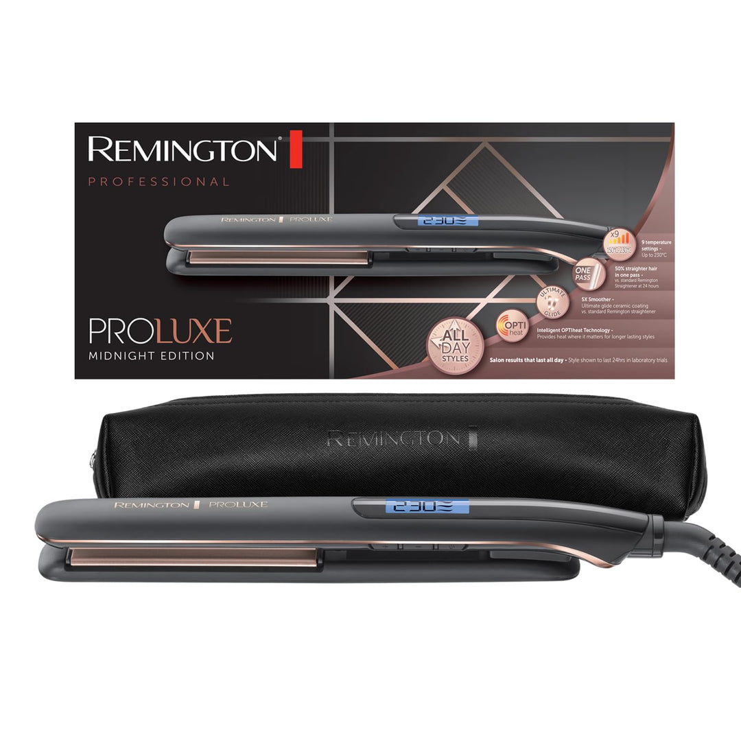 Remington Glätteisen [schmale, 110mm lange Keramikstylingplatten] PROluxe Midnight (OPTIheat Technol