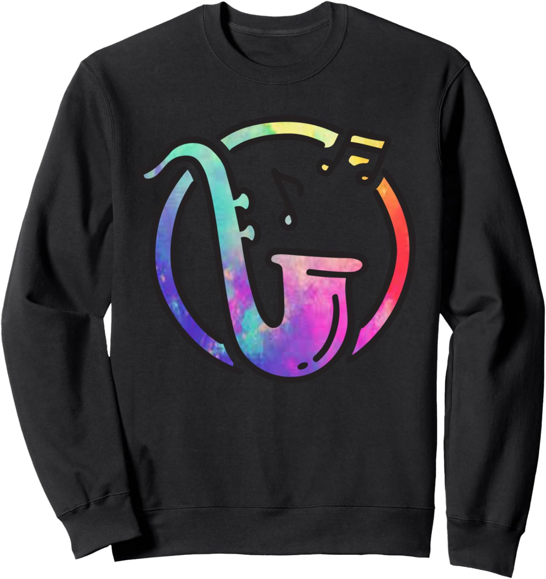 Jazz Musikinstrument Saxophonist Musik Farbenfrohes Saxophon Sweatshirt