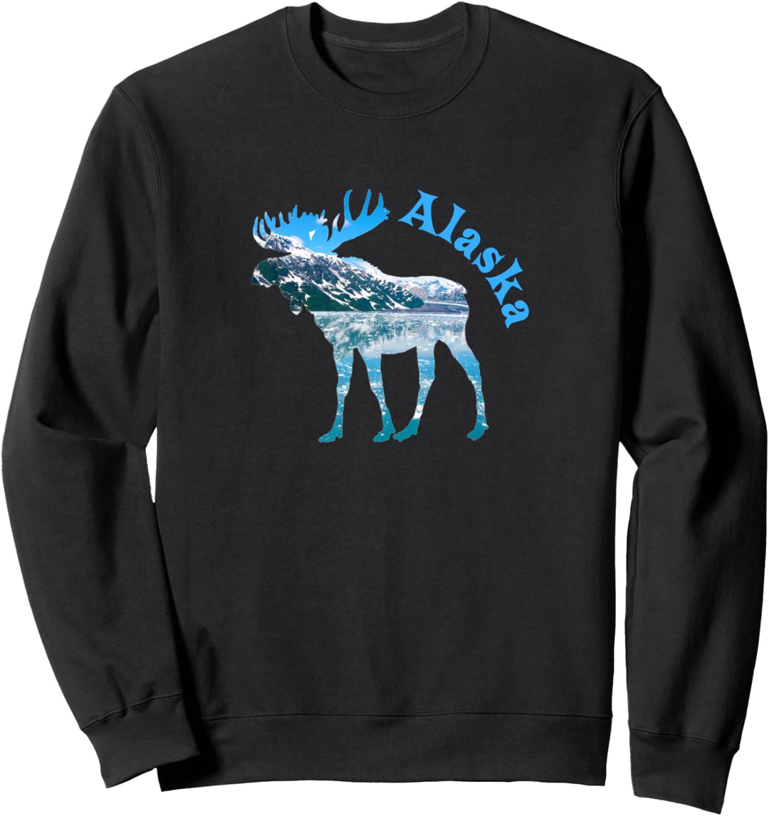 Alaska Moose Gift Souvenir Keepsake Alaskan Snowy Mountain Sweatshirt