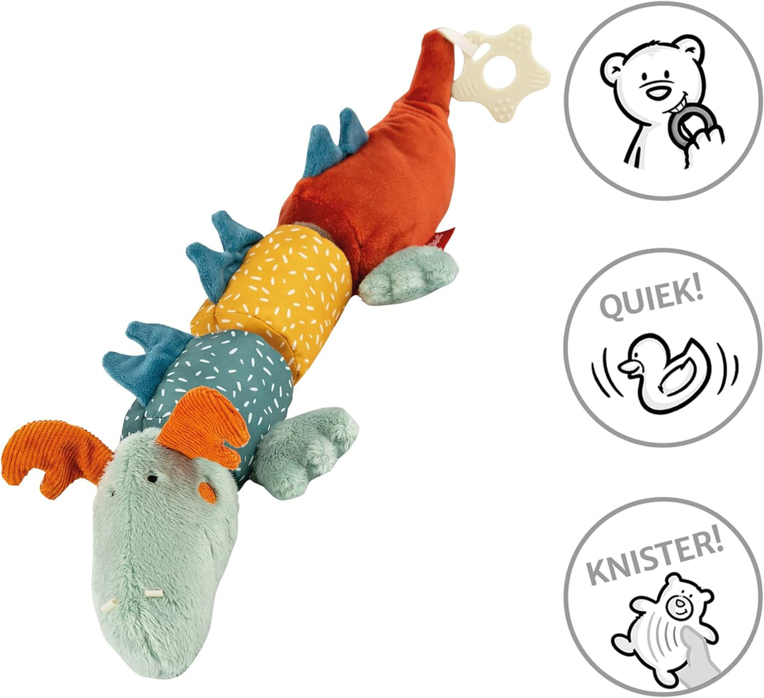 sigikid 43228 Babyspielzeug, Mehrfarbig/Klett-Drache, Mehrfarbig/Klett-drache