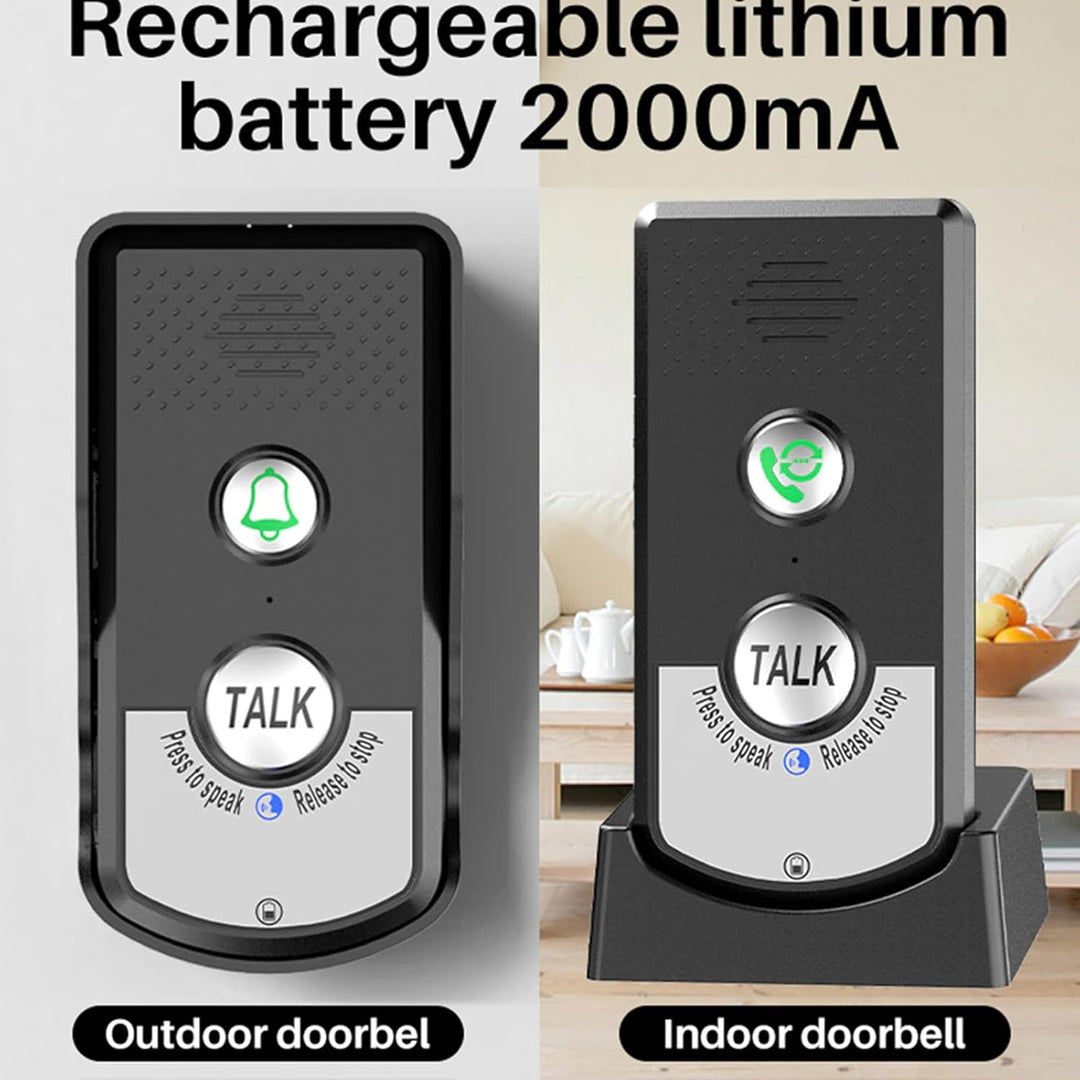 Drahtlose Türklingel, wasserdichte Türklingel, 2 Wege Talk Gegensprechanlage Türklingel mit 2000 mAh