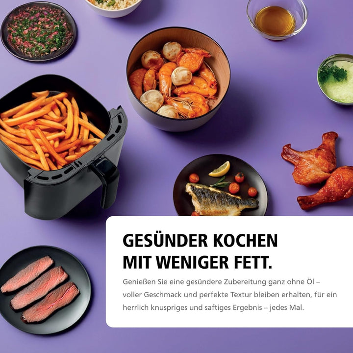 Brabantia Airfryer XXL, 5,7 Liter, 1700 Watt, 80–200°C, für 5 Personen, 6 Kochprogramme, Digitaler T