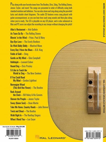 Hal Leonard Ukulele Method: More Easy Songs For Ukulele: Noten, CD für Ukulele, Taschenbuch