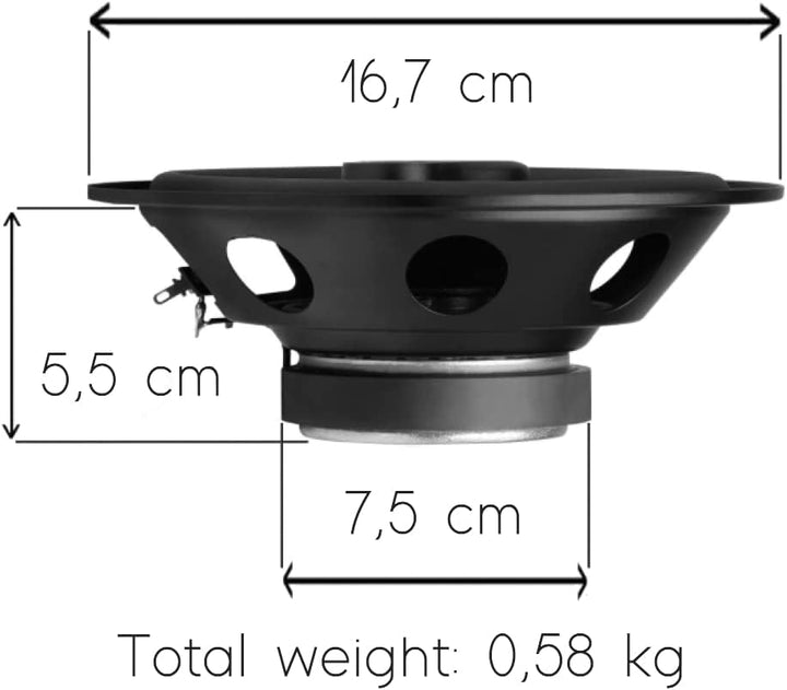 KIT Set FÜR JBL STAGE2 634 2 koaxiale 3-Wege Lautsprecher 6,5" 16,5 cm 165 mm 40 Watt rms 250 Watt m