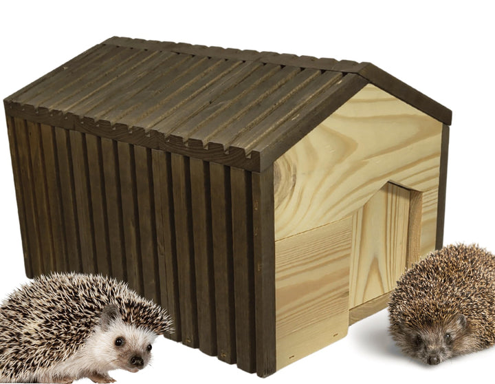 Igelhaus aus FSC® Holz, Igelhütte, Igelhotel mit Labyrintheingang gegen Fressfeinde & Wetterfestem D