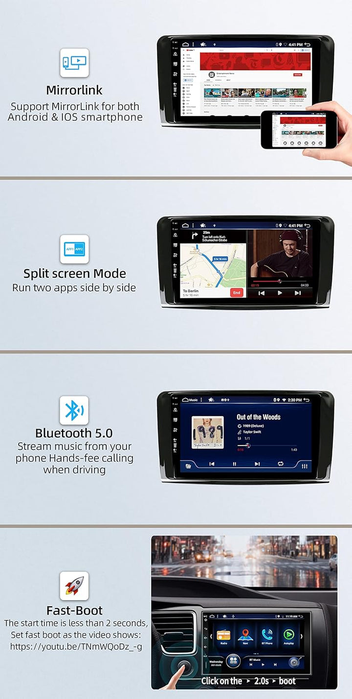 JOYX - 6G+128G - Android 15 IPS Autoradio Passt für Benz GL ML Class W164 X164 ML350 ML450 ML500 GL3