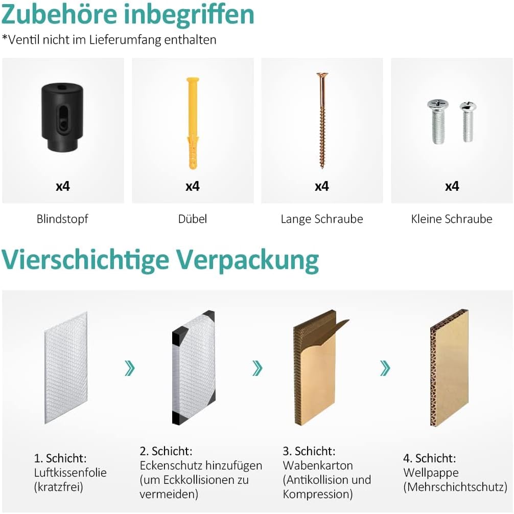 EMKE Badheizkörper Handtuchhalter 762x400 mm, Handtuchheizkörper Seitenanschlusss Flach Handtuchwärm