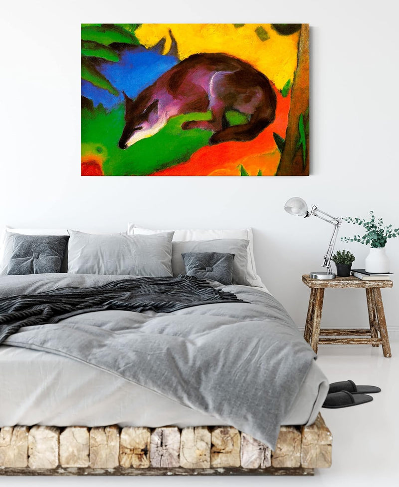 Generisch Franz Marc - Fuchs als Leinwandbild / Grösse: 120x80 cm / Wandbild / Kunstdruck / fertig b