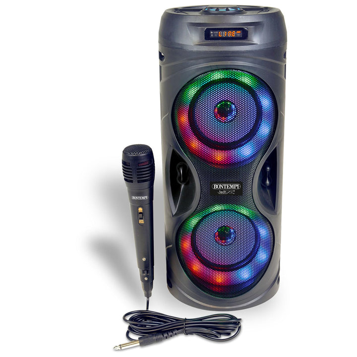 Bontempi | SonicSync - Drahtloser Verstärker Karaoke mit dynamischem Mikrofon, Lichteffekten, Bass-
