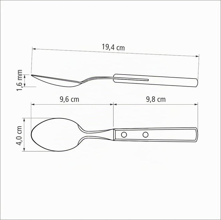 Tramontina LANDHAUS Taffellöffel Set, 6 Stück, Edelstahl, Echtholzgriff FSC