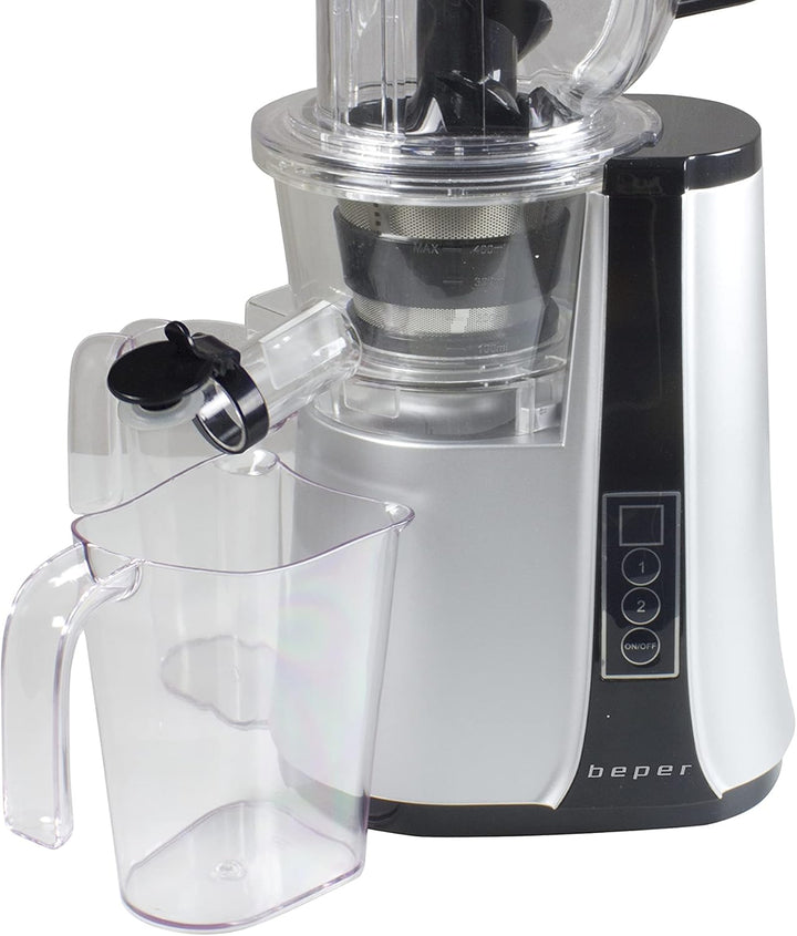 Beper 90.422 Vertikalentsafter - Slow Juicer, Silber