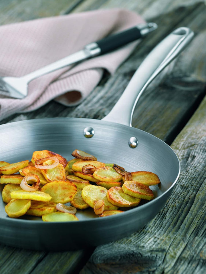kela Bratpfanne Ferrum 24cm mit Edelstahlgriff, Gusseisen, Silber, 24 cm