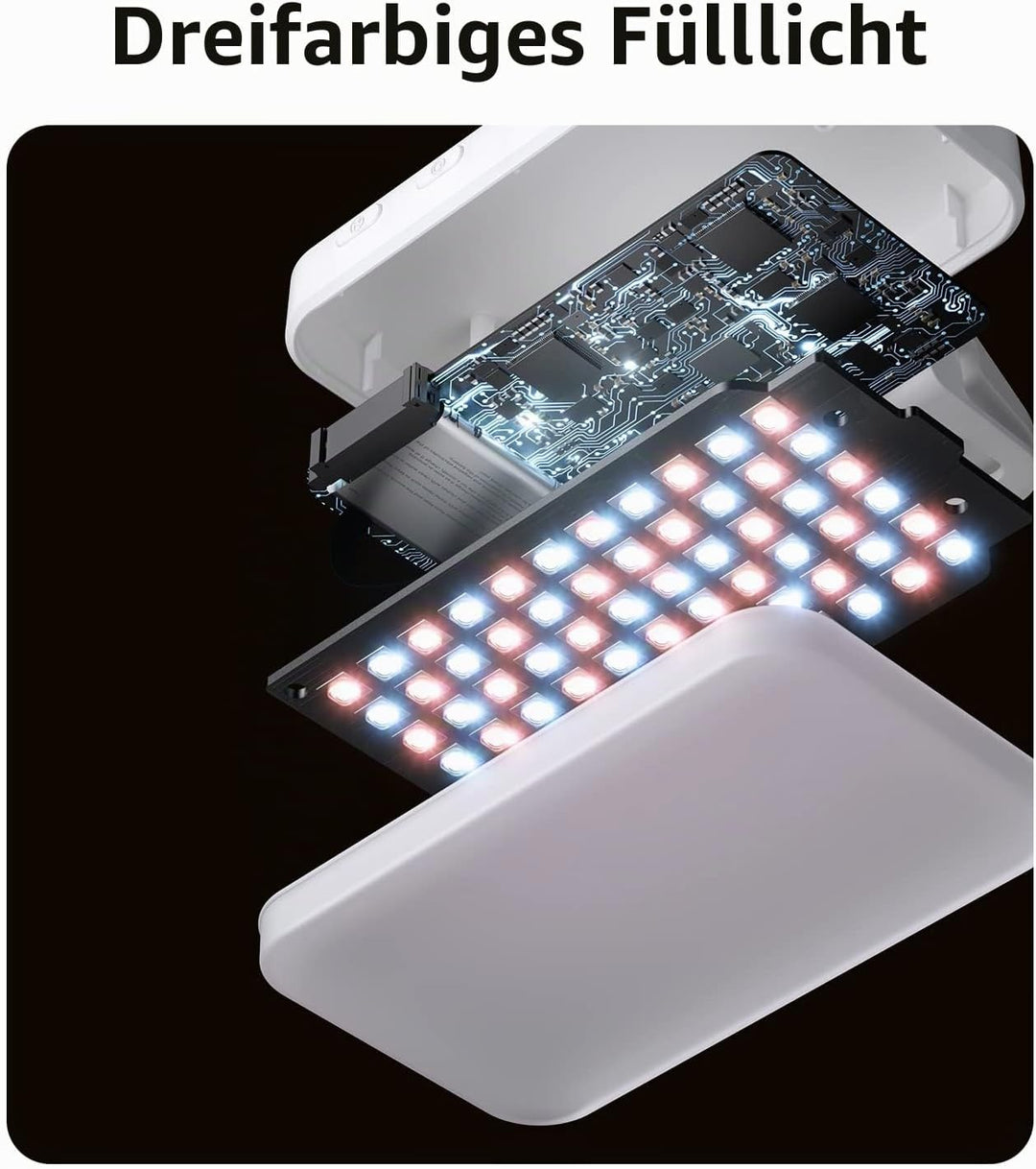 yAyusi Overhead Stativ Handy mit Ringlicht, LED Ringlicht mit Stativ Handy, Batteriebetriebenes Dimm