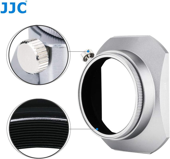JJC Silber Sonnenblende und Filteradapter für Fujifilm X100V, X100F, X100T, X100S, X100 und X70 Kame