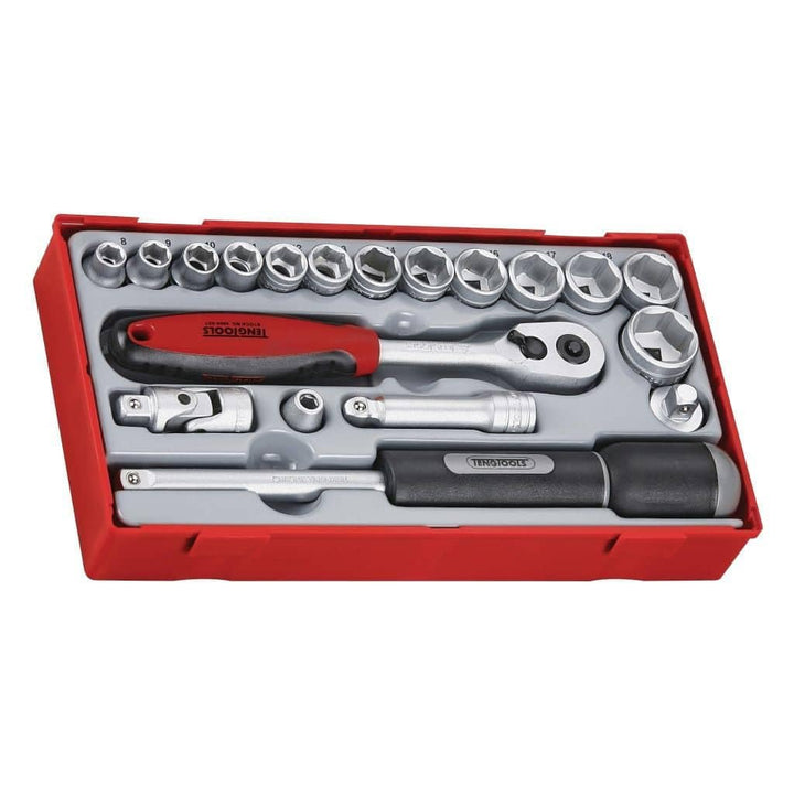 TengTools™ Schweden, kombinierbarer 3/8" Steckschlüsselsatz, metrisch, mit Umschaltknarre, Stecknüss