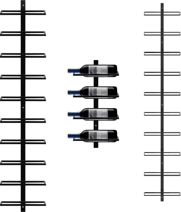 SMH LINE® Weinregal Metall schwarz für 10 Flaschen Flaschenhalter Metall Aufbewahrung Wandmontage Hä