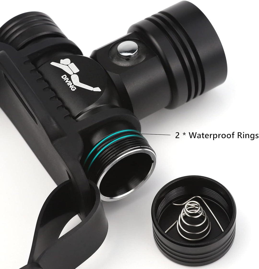 WINDFIRE Taucher Stirnlampe, 8000 Lumen Superhelle Wiederaufladbare Taucher Stirnlampe, Unterwasser