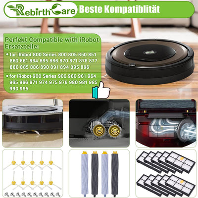 Rebirthcare 23 Stück Ersatzteile Roomba Bürsten kit Roomba Zubehör Ersatzteile für iRobot Roomba Ser