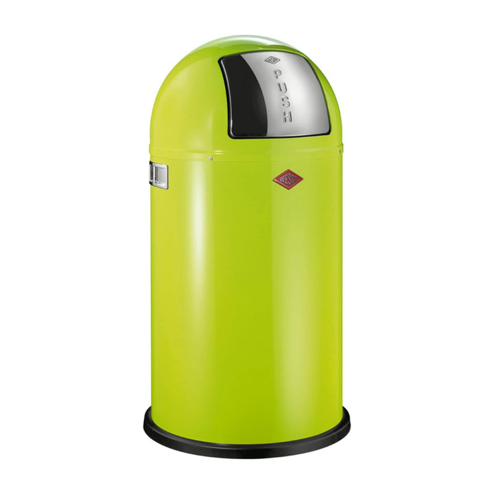 Wesco Pushboy Mülleimer in der Farbe lime grün, pulverbeschichtetes Stahlblech, 50 Liter Volumen, gr