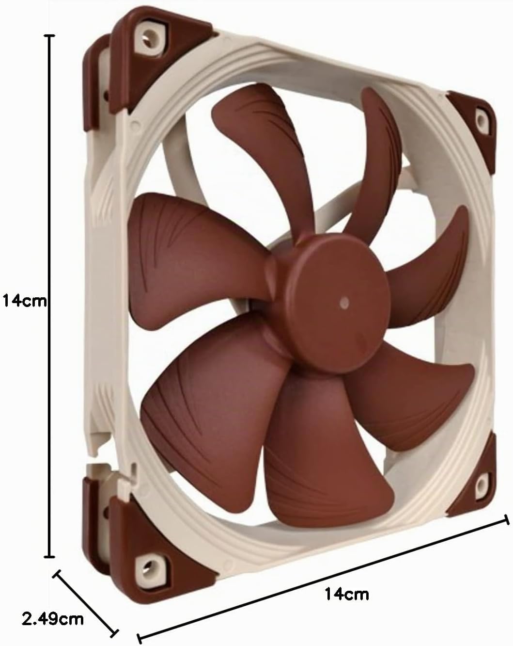 Noctua NF-A14 FLX, Leiser Premium-Lüfter, 3-Pin (140mm, Braun)