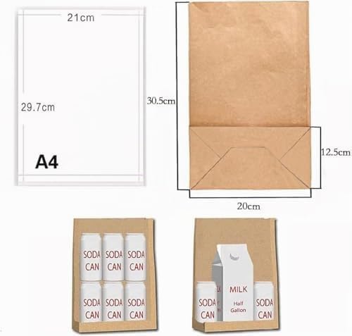 Gaoyong 50 Stück Papiertüten, Kraftpapierbeutel, Papiertüten für Geburtstage, Festivals, Lebensmitte